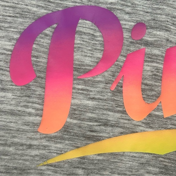 Victoria's Secret PINK Ombre Logo Heathered Gray Pullover - Picture 5 of 8